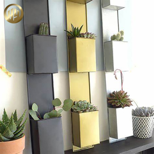 Rectangular Steel Wall Hanging Decoration Ornaments Metal Flower Planter