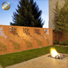 Bamboo Pattern LED Lighting Corten Steel Rectangular Rusty Screen
