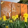 Horizontal Corten Steel Rusty Metal Garden Decoration Metal Screen Panel