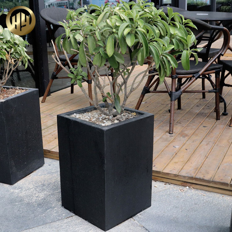 High Quality Rectangular Metal Decoration Planter With Base Medium Nursery