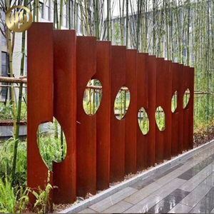 Outdoor Metal Corten Steel Rusty Decoration Simple Horizontal Screen