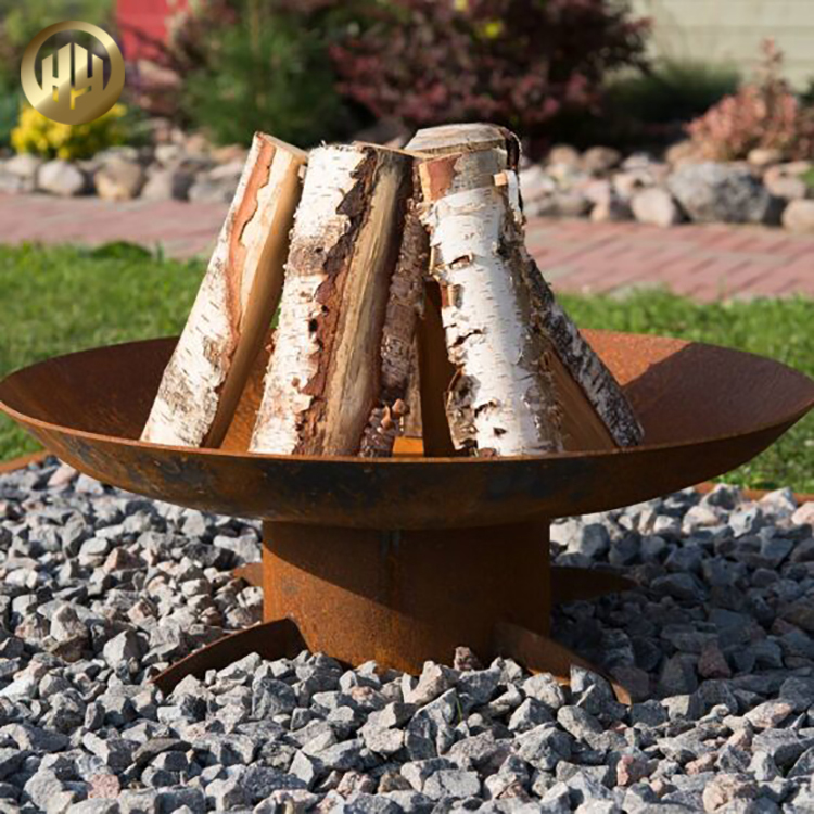 Garden Decoration Corten Steel Round Fire Pit Metal Heater