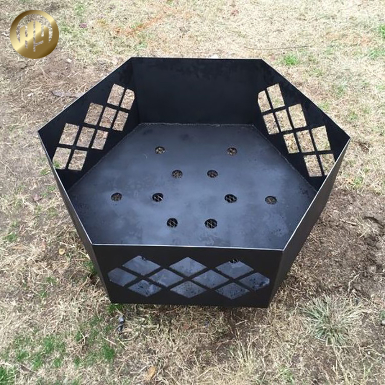 Powder Coating Hexagon Custom Pattern Metal Steel Fire Pit
