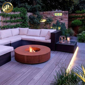 Rusty Corten Steel Round Garden Decoration Heating Metal Fire Pit