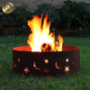 Custom Thickness Steel Laser Cut Pattern Round Fire Ring Metal Heater