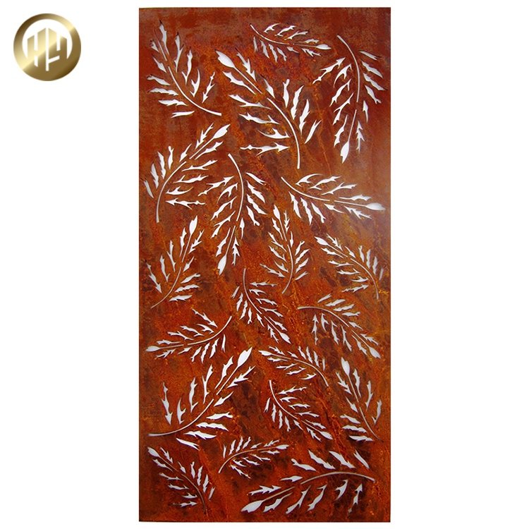 Garden Laser Cut Pattern Corten Steel Rusty Metal Decoration Screen