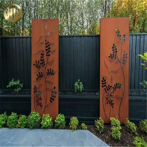 Rectangular Decoration Corten Steel Rusty Metal Ornaments Screen