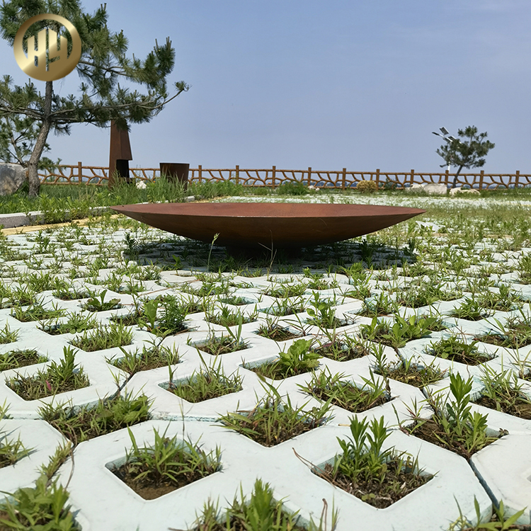 Simple Design Rust Color Round Fire Pit Outdoor Barbecue Wood Burning Heater