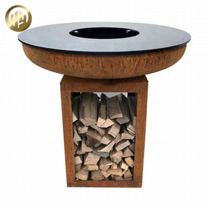 Outdoor Corten Steel Metal Heater Barbecue Wood Burning Fire Pit