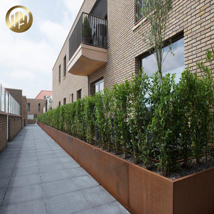 Corten Steel Rusty Metal Garden Decoration Rectangular Planter Nursery
