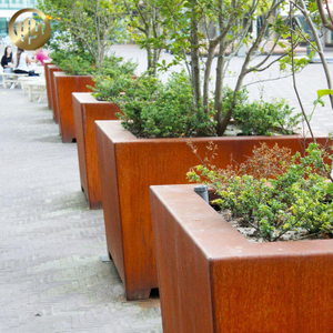 Tapered Corten Steel Large Metal Garden Decoration Flower Planter Pot