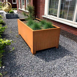 Garden 2mm Thickness Corten Steel Metal Decoration Flower Planter