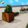 Simple Corten Steel Rusty Square Decoration Metal Flower Planter Pots