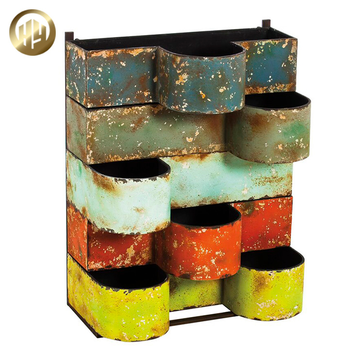 Colourful Distinctive Decoration Flower Planter Metal Wall Hanging Pots