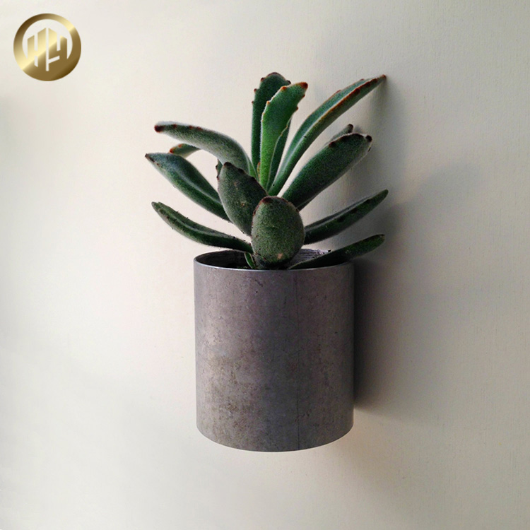 Round Flat Combination Metal Steel Flower Pot Hanging Planter