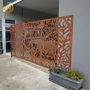 Horizontal Design Corten Steel Metal Easy Move Pattern Decoration Screen