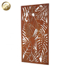 High Quality Rectangular Corten Stee Leaf Pattern Metal Decoration Screen