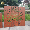 Durable Corten Steel Tree Pattern Metal Rust Decoration Panel Screen