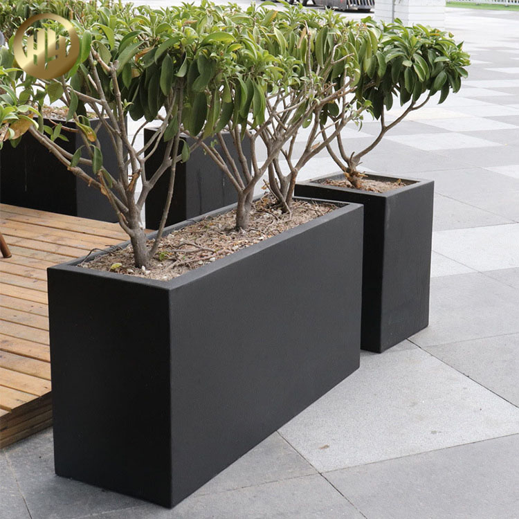 Powder Coating Rectangular Metal Practical Plantador Nursery Planter