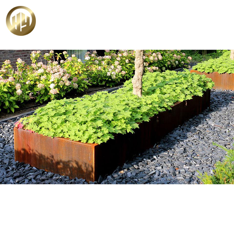 High Quality Corten Steel Metal Rusty Decoration Garden Bed Planter