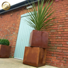 Simple Corten Steel Rusty Square Decoration Metal Flower Planter Pots
