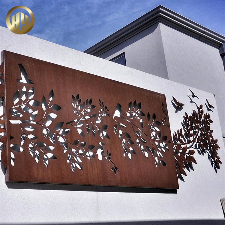 Wall Hanging Corten Steel Rusty Metal Custom Pattern Decoration Screen
