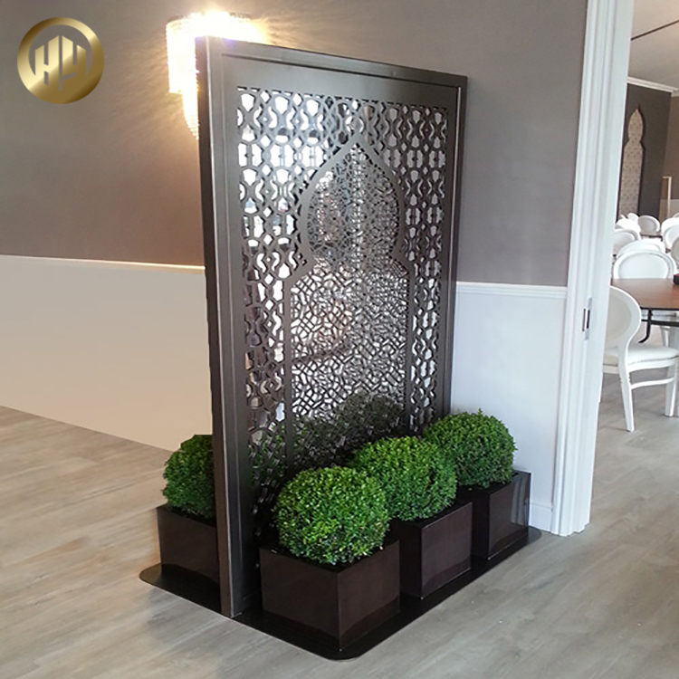 Metal Laser Cut Pattern Decoration Screen Square Plants Planter