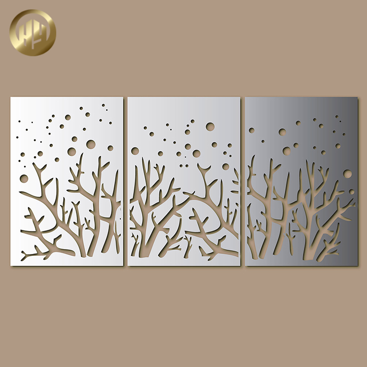 Wall Hanging Square Metal Garden Decoration Custom Pattern Screen