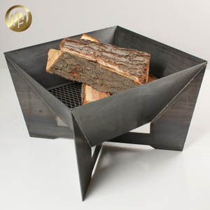 Square Metal Wood Burning Simple Decoration Assembly Fire Pit