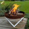 Wholesale Rusty Metal Flat Corten Steel Round Fire Pit Barbecue Heater