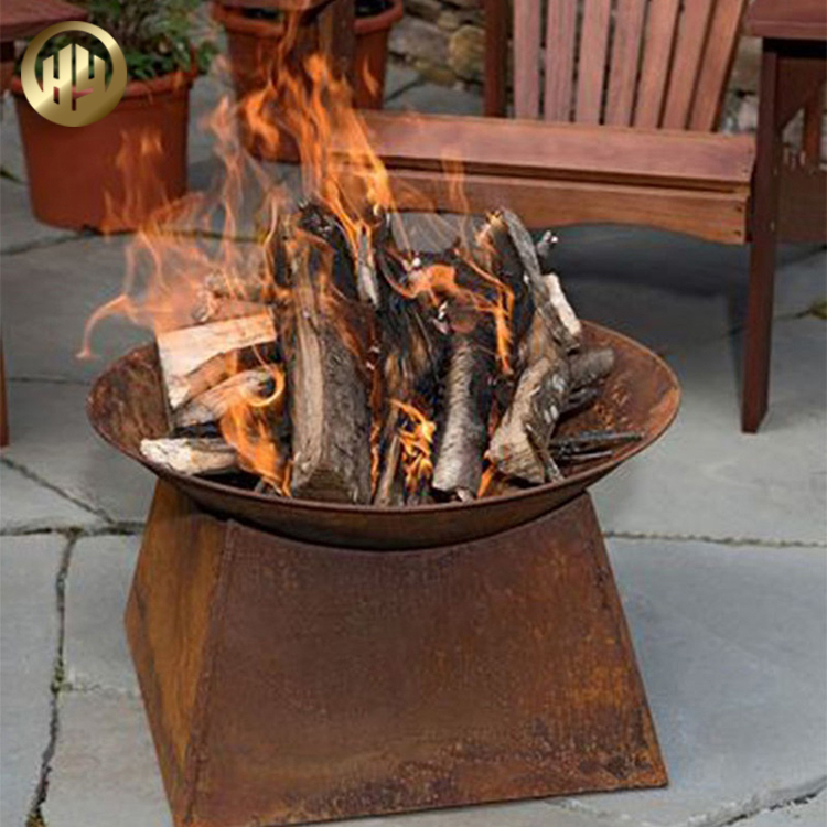 Factory Supply Round Fire Bowl Pit Metal Decoration Heater With Base Feet