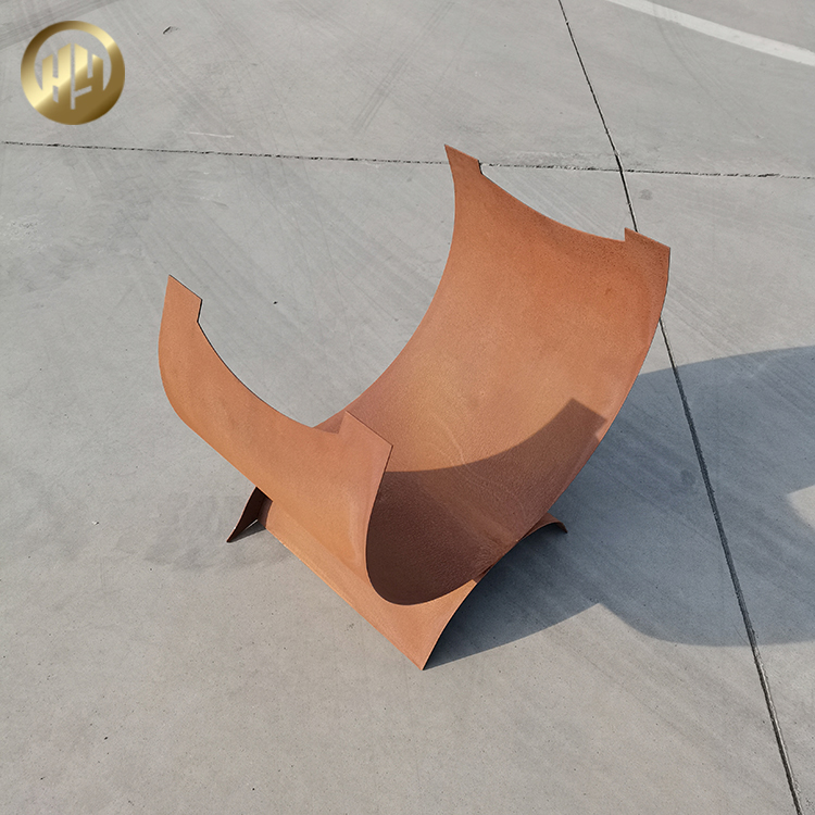 Custom Shape Garden Landscape Metal Corten Steel Wood Storage