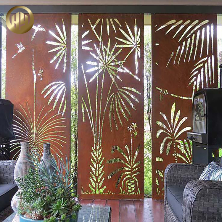 Garden Metal Modern Style Corten Steel Rusty Decoration Screen