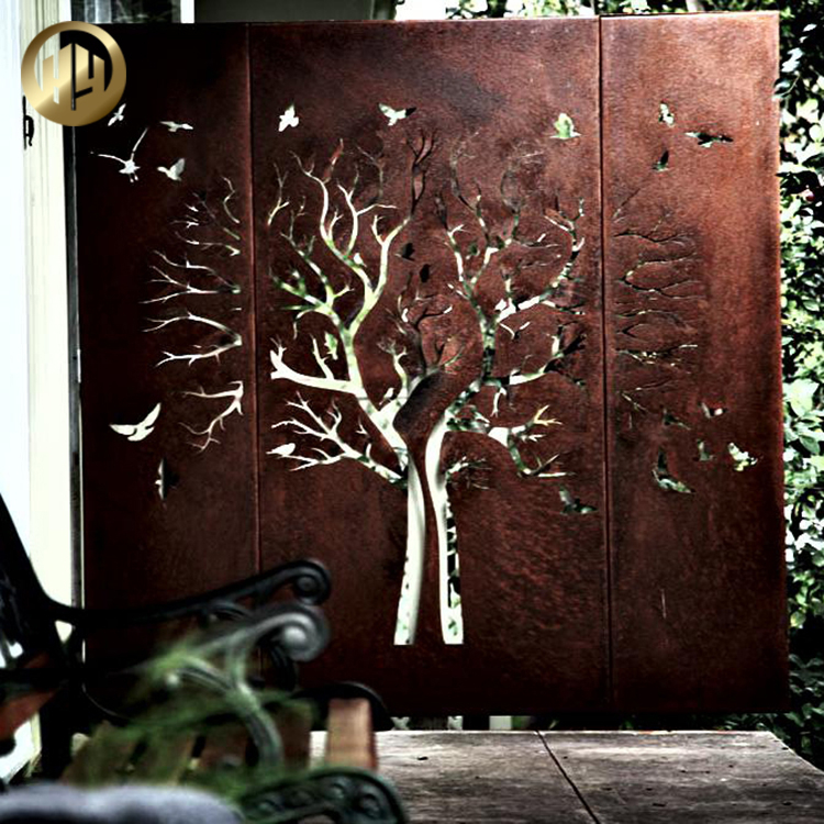 Wholesale Tree Pattern Metal Corten Steel Laser Cut Decoration Screen