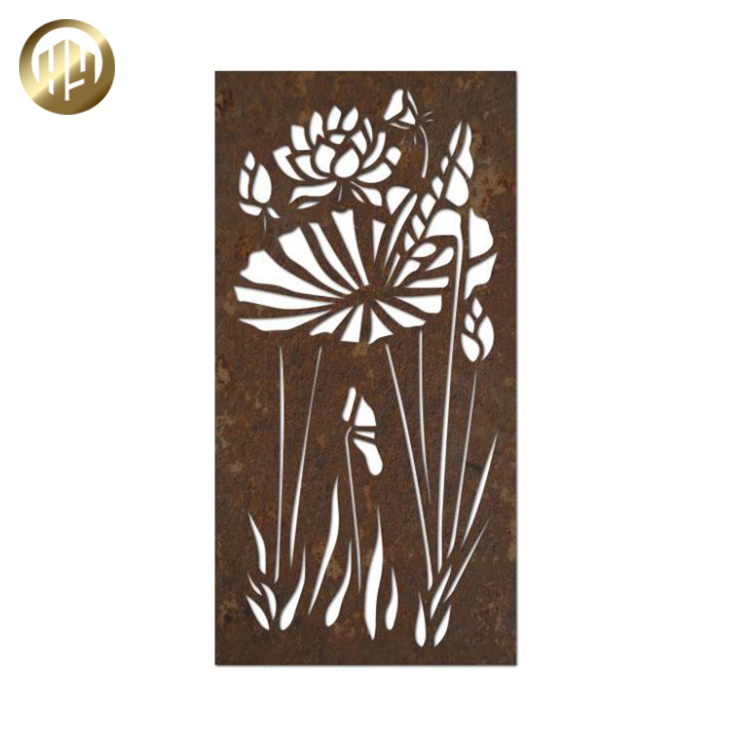 Custom Pattern Corten Steel Rusty Metal Decoration Panel Screen