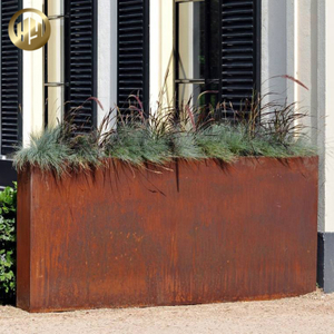 Flat Metal Corten Steel Rusty Decoration Plantador Nursery Planter