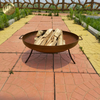 Rusty Corten Steel Round Fire Pit Outdoor Barbecue Wood Burning Heater