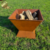 Factory Supply Rectgular Metal Heater Rusty Barbecue Corten Steel Fire Pit