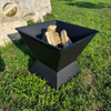 Corten Steel Rectgular Ornaments Heater Black Metal Wood Burning Fire Pit