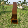 Morden Design Pyramid Rust Color Corten Steel Fire Pit With Wood Storage