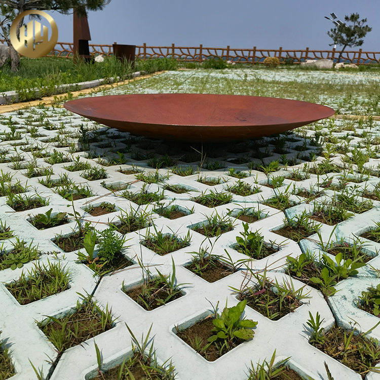 Simple Design Rust Color Round Fire Pit Outdoor Barbecue Wood Burning Heater