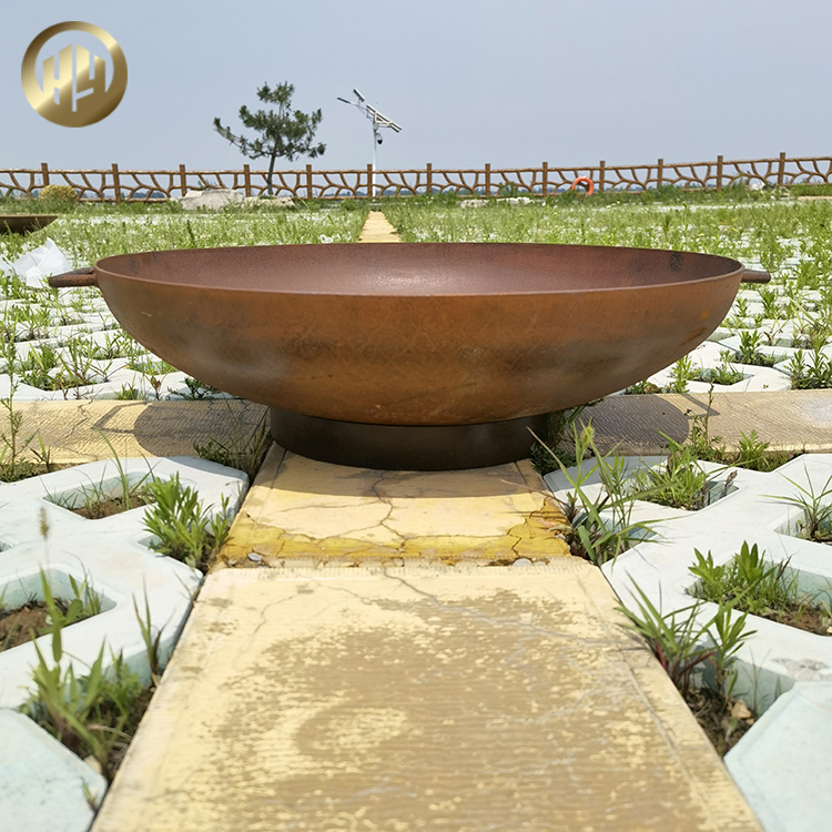 Factory Supply Rusty Round Outdoor Barbecue Wood Burning Fire pit