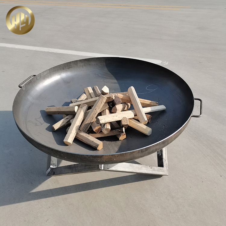 Round Metal Wood Burning Fire Bowl Pit With Base Frame Original Colour Heater