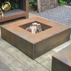 Corten Steel Laser Cut Pattern Square Metal Wood Burning Fire Pit Heater