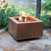 Rectangular Corten Steel Modern Style Metal Wood Burning Fire Pit