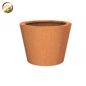 Wholesale Cone Shape Corten Steel Garden Decoration Metal Flower Planter