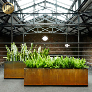 High Quality Corten Steel Rectangular Metal Decoration Flower Planter