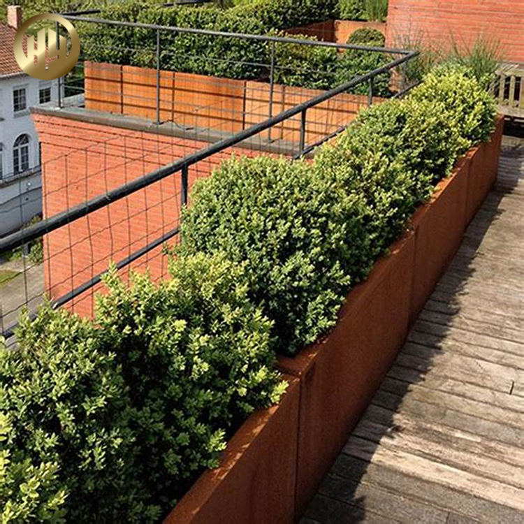 Outdoor Landscape Corten Steel Rusty Metal Decoration Plants Nursery Planter