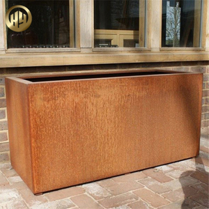 High Quality Rectangular Corten Steel Durable Metal Flower Planter