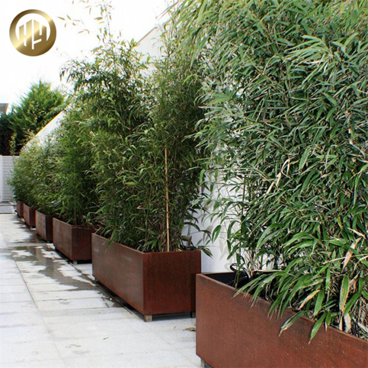 High Quality Metal Corten Steel Garden Decoration Rectangulat Nursery Planter